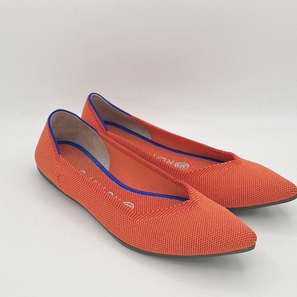 Rothy’s The Point Orange Knit Ballet Flats Women’s 7.5 Washable Casual - Picture 3 of 10